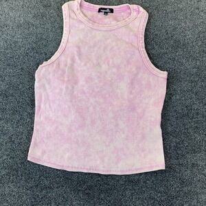 Sugarkiss Tank Top Womens Large Pink Good Acid Wash Ribbed Knit Sleeveless